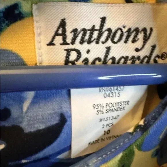 Anthony Richards Ladies Blue Yellow Floral Sheath Dress Size 10 MINT - Picture 3 of 13